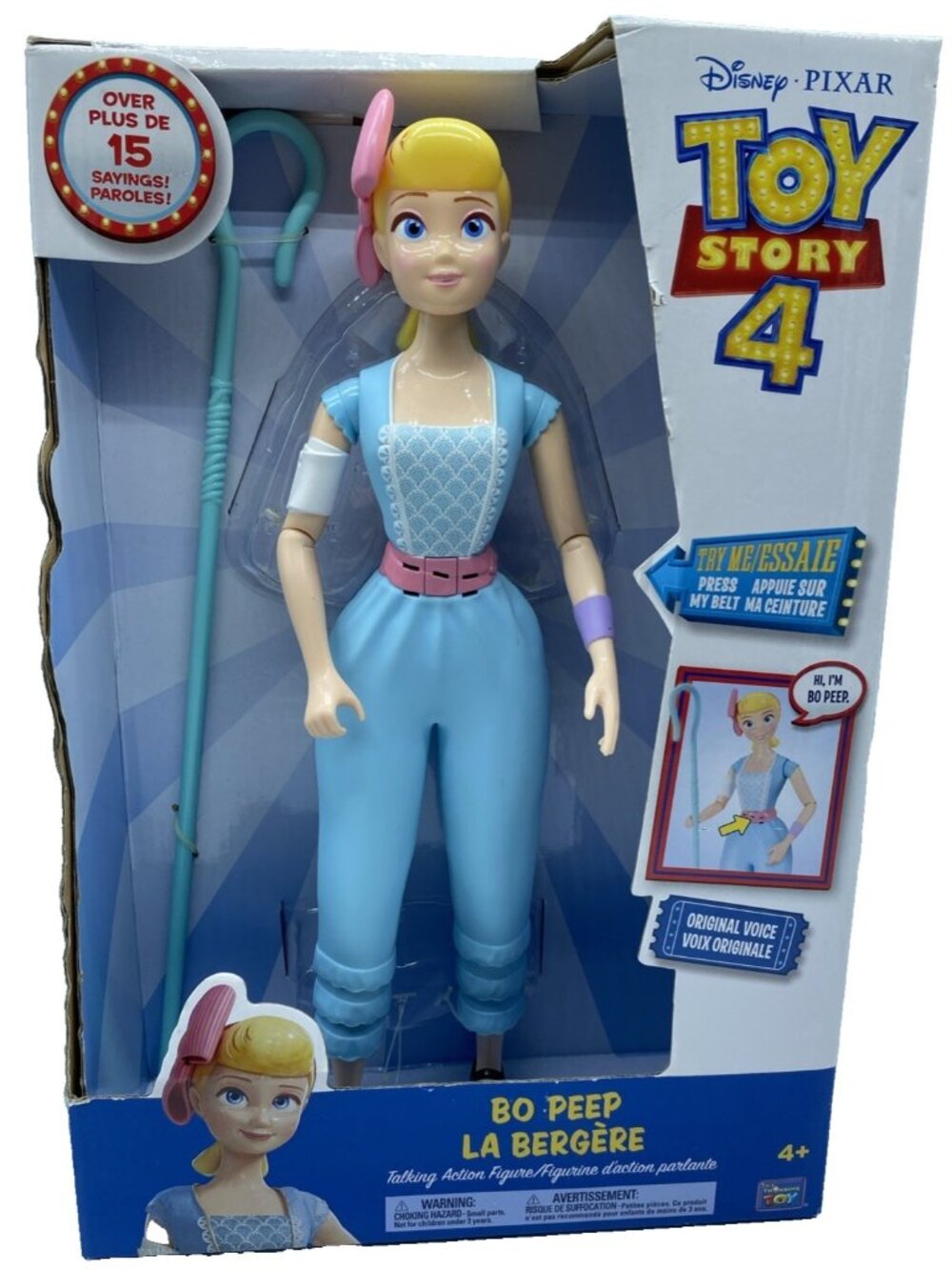 Disney Pixar Toy Story 4 Bo Peep Talking Posable Figure Thinkway NOT WORKING